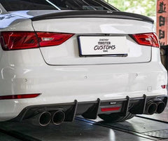 Audi S3 A3 (with S bumper) 8V 2014 2015 2016 With Aftermarket Parts - Rear Diffuser Pre-preg Carbon Fiber from Karbel Carbon