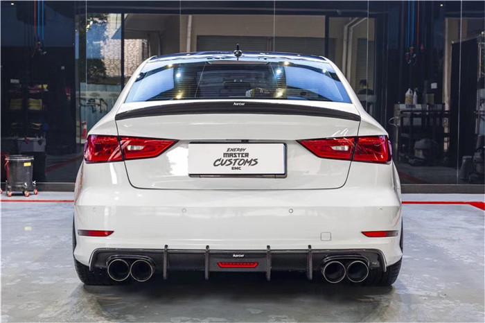 Audi S3 A3 (with S bumper) 8V 2014 2015 2016 With Aftermarket Parts - Rear Diffuser Pre-preg Carbon Fiber from Karbel Carbon