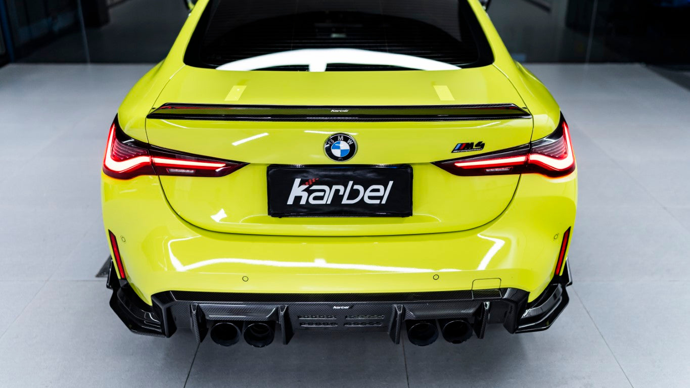 BMW M4 G82 / G83 2021-ON with Aftermarket Parts - Carbon Fiber Rear Diffuser & Canards from Karbel Carbon