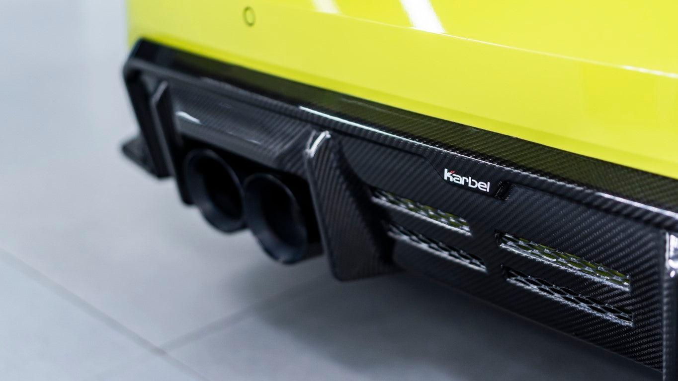 BMW M4 G82 / G83 2021-ON with Aftermarket Parts - Carbon Fiber Rear Diffuser & Canards from Karbel Carbon