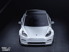 Tesla Model 3 Performance Long Range Standard Base 2017-2023 with Aftermarket Parts - V5 Style Front Lip Splitter Carbon Fiber / FRP from CMST Tuning