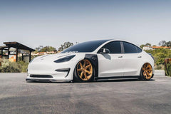 Tesla Model 3 Performance Long Range Standard Base 2017-2023 with Aftermarket Parts - V2 Style Side Skirts Carbon Fiber / FRP from CMST Tuning