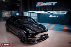 Tesla Model Y Performance AWD Long Range RWD Standard 2020-ON with Aftermarket Parts - V1 Style Hood Bonnet Carbon Fiber / FRP from CMST Tuning 
