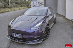 Tesla Model Y Performance AWD Long Range RWD Standard 2020-ON with Aftermarket Parts - V1 Style Hood Bonnet Carbon Fiber / FRP from CMST Tuning 
