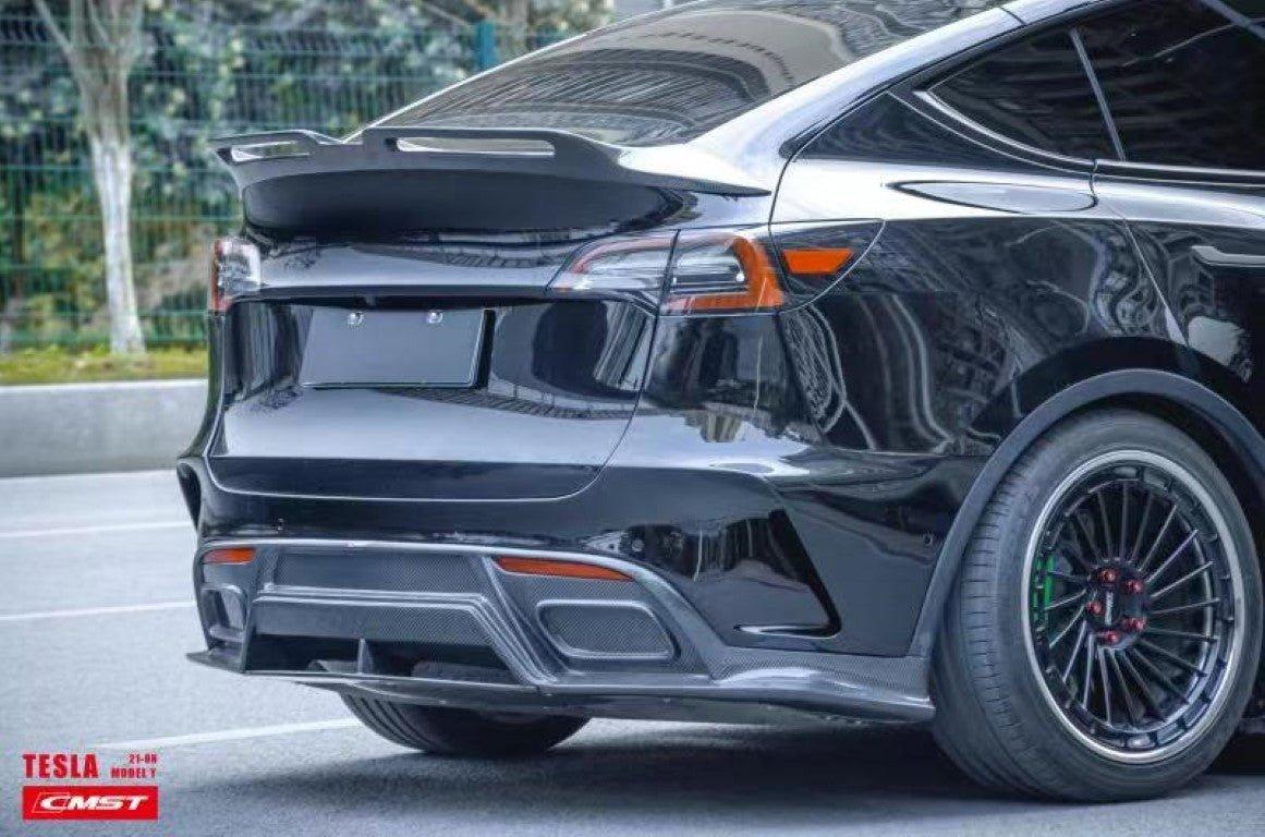 Upgrade Your Tesla Model Y Performance AWD Long Range RWD Standard 2020-ON with Aftermarket Parts - Rear Bumper Carbon Fiber / FRP from CMST Tuning