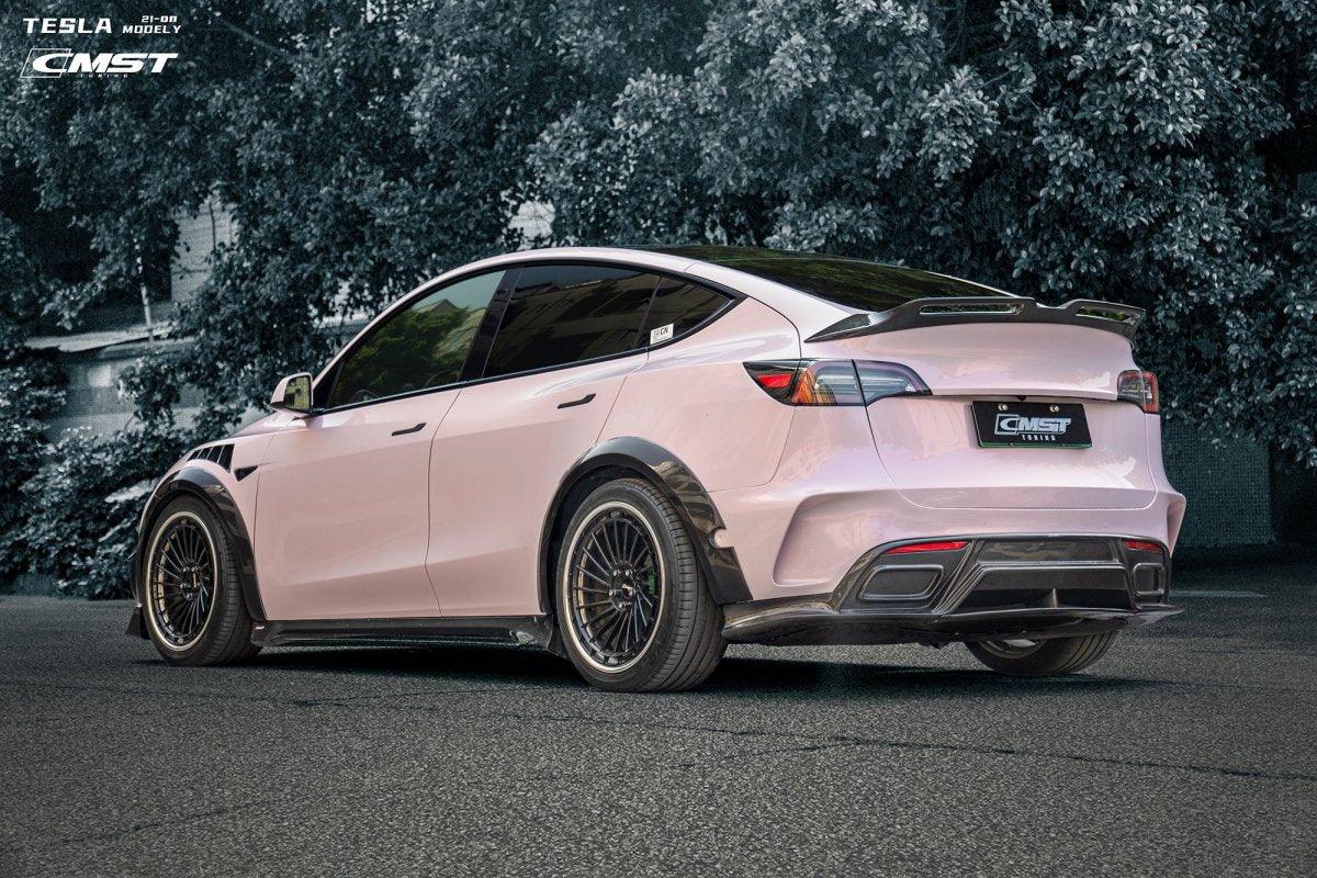 Tesla Model Y Performance AWD Long Range RWD Standard 2020-ON with Aftermarket Parts - Widebody Wheel Arches Carbon Fiber / FRP from CMST Tuning