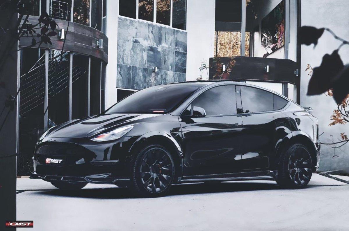 Tesla Model Y Performance AWD Long Range RWD Standard 2020-ON with Aftermarket Parts - Widebody Wheel Arches Carbon Fiber / FRP from CMST Tuning