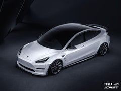 Tesla Model 3 Performance Long Range Standard Base 2017-2023 with Aftermarket Parts - Widebody Fenders & Wheel Arches Carbon Fiber / FRP from CMST Tuning