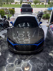 Audi R8 Gen 2 2017 2018 2019 2020 2021 2022 2023 with Aftermarket Parts - AE Style Hood Bonnet Double-sided Carbon Fiber / Partial Carbon Fiber from ArmorExtend
