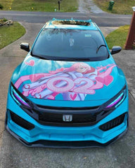 Honda Civic 10th Gen FC1 FC2  FC5 FC6 2016 2017 2018 2019 2020 2021 & Civic 10th Gen FC3 FC4 2017 2018 2019 2020 2021 & Civic 10th Gen FK7 2017 2018 2019 2020 2021 with Aftermarket Parts - Front Bumper & Front Lip Carbon Fiber / FRP from Robot Craftsman