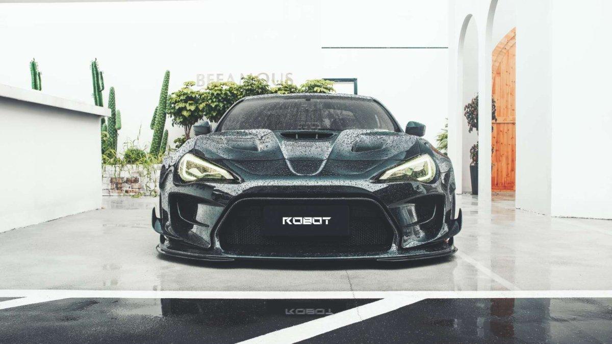 Toyota GT86 86 TRD GT SE Base ZN6 2017 2018 2019 2020 & Scion FR-S FRS ZN6 2013 2014 2015 2016 & BRZ TS Limited Premium ZN6 2013 2014 2015 2016 2017 2018 2019 2020 (compatible with ROBOT widebody kit) with Aftermarket Parts - Replacement Hood Scoop& Hood Bonnet Carbon Fiber / FRP from Robot Craftsman