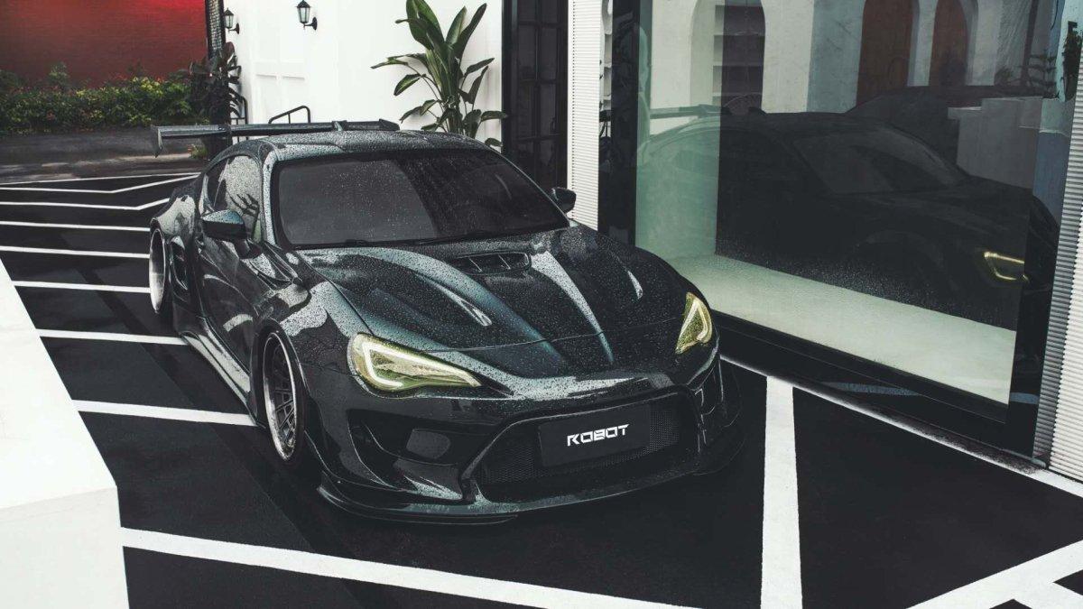 Toyota GT86 86 TRD GT SE Base ZN6 2017 2018 2019 2020 & Scion FR-S FRS ZN6 2013 2014 2015 2016 & BRZ TS Limited Premium ZN6 2013 2014 2015 2016 2017 2018 2019 2020 (compatible with ROBOT widebody kit) with Aftermarket Parts - Replacement Hood Scoop& Hood Bonnet Carbon Fiber / FRP from Robot Craftsman