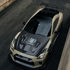 ROBOT CRAFTSMAN Carbon Fiber or FRP Swan Neck Hammer GT Wing For Nissan GTR R35 - Performance SpeedShop