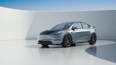 Tesla Model Y Performance AWD Long Range RWD Standard 2020 2021 2023 2024 with Aftermarket Parts - "CRYPTON" Front Lip & Corner Splitters Carbon Fiber / FRP from Robot Craftsman