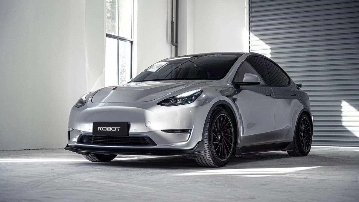 Tesla Model Y Performance AWD Long Range RWD Standard 2020 2021 2023 2024 with Aftermarket Parts - "CRYPTON" Hood Carbon Fiber / FRP from Robot Craftsman