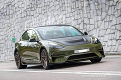 Tesla Model 3 Performance Long Range Standard Base 2017-2023 with Aftermarket Parts - Crypton Side Skirts Carbon Fiber / FRP from Robot Craftsman