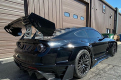 Ford Mustang Ecoboost V6 GT March1 Bullitt S550.1 S550.2 2015 2016 2017 2018 2019 2020 2021 2022 2023 with Aftermarket Parts - DAWN & DUSK Rear Bumper & Diffuser & Exhaust Tip Trim Carbon Fiber / FRP from Robot Craftsman