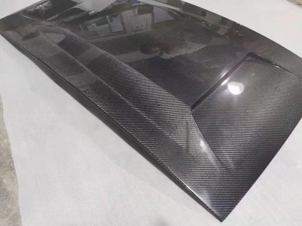 Mustang Ecoboost V6 GT March1 Bullitt S550.1 S550.2 2015 2016 2017 2018 2019 2020 2021 2022 2023 with Aftermarket Parts - "DAWN & DUSK" Roof Scoop Carbon Fiber / FRP from Robot Craftsman