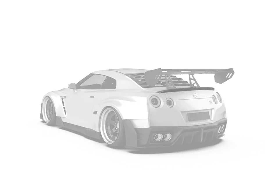 Nissan GTR Nismo T-Spec Black Edition Track Edition Premium Pure 2008 2009 2010 2011 2012 2013 2014 2015 2016 2017 2018 2019 2020 2021 2022 2023 2024 with Aftermarket Parts - "Godzilla" Rear Ducktail Spoiler Carbon Fiber / FRP from Robot Craftsman