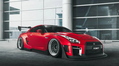 Nissan GTR Nismo Black Edition Track Edition Premium Base 2008 2009 2010 2011 2012 2013 2014 2015 2016 (for installation on 2017-2024 vehicles, 2008-2016 front bumper is recommended) with Aftermarket Parts - "Godzilla" Hood Bonnet Carbon Fiber / FRP from Robot Craftsman