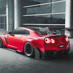 Nissan GTR Nismo T-Spec Black Edition Track Edition Premium Pure 2008 2009 2010 2011 2012 2013 2014 2015 2016 2017 2018 2019 2020 2021 2022 2023 2024 with Aftermarket Parts - "Godzilla" Rear Window Louvers Carbon Fiber / FRP from Robot Craftsman