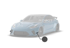 Tesla Model 3 Performance Long Range Standard Base 2017 2018 2019 2020 2021 2022 2023 with Aftermarket Parts - "Hacker" Widebody Front Bumper Canards Carbon Fiber / FRP from Robot Craftsman