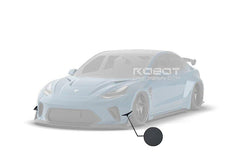 Tesla Model 3 Performance Long Range Standard Base 2017 2018 2019 2020 2021 2022 2023 with Aftermarket Parts - "Hacker" Widebody Front Bumper Canards Carbon Fiber / FRP from Robot Craftsman