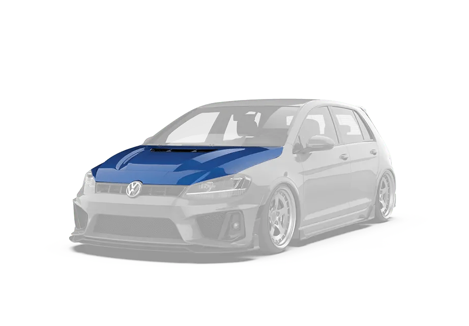 Volkswagen Golf R GTI Base MK7 MK7.5 2015 2016 2017 2018 2019 2020 2021 with Aftermarket Parts - Hood Bonnet Carbon Fiber / FRP from Robot Craftsman