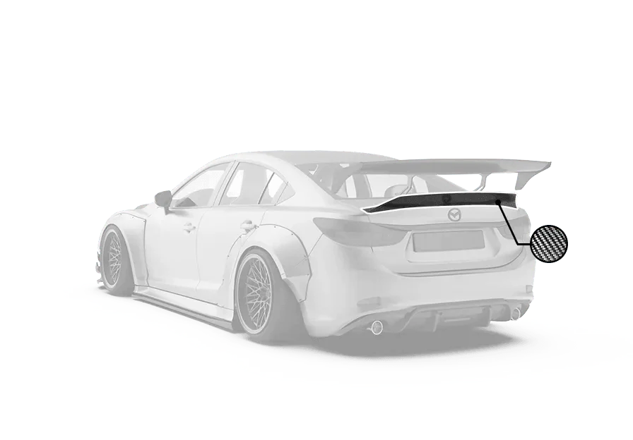 Mazda Mazda6 Sport Grand Touring Singature Carbon Edition 2014 2015 2016 2017 2018 2019 2020 2021 2022 with Aftermarket Parts - Ducktail Rear Spoiler Carbon Fiber / FRP from Robot Craftsman
