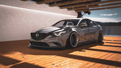 Mazda6 Sport Grand Touring Singature Carbon Edition 2014 2015 & Mazda6 Grand Touring 2016 2017 & Mazda6 Sport Grand Touring Singature Carbon Edition 2014 2015 2016 2017 2018 2019 2020 2021 2022 with Aftermarket Parts - 2014-2017 Version A / 2016-2017 Version B Front Bumper & Lip & Lower Front Splitter Lower Splitter from Robot Craftsman