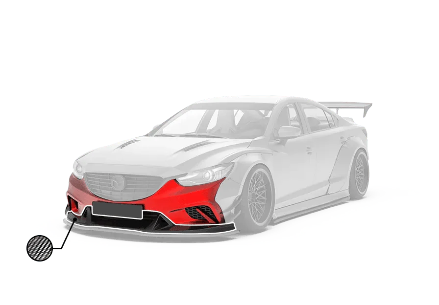 Mazda6 Sport Grand Touring Singature Carbon Edition 2014 2015 & Mazda6 Grand Touring 2016 2017 & Mazda6 Sport Grand Touring Singature Carbon Edition 2014 2015 2016 2017 2018 2019 2020 2021 2022 with Aftermarket Parts - 2014-2017 Version A / 2016-2017 Version B Front Bumper & Lip & Lower Front Splitter Lower Splitter from Robot Craftsman