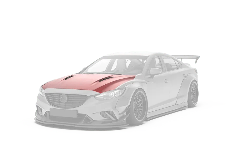 Mazda6 Sport Grand Touring Singature Carbon Edition 2014 2015 2016 2017 with Aftermarket Parts - Hood Bonnet Carbon Fiber / FRP from Robot Craftsman