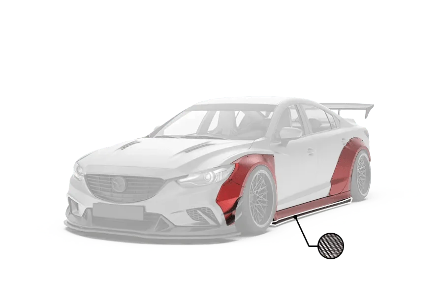 Mazda Mazda6 Sport Grand Touring Singature Carbon Edition & Sport Grand Touring Singature Carbon Edition 2014-2022 (suitable to be installed with ROBOT CRAFTASTMAN widebody kit) with Aftermarket Parts - Widebody Wheel Arches & Side Skirts & Side Skirts Extensions Carbon Fiber / FRP from Robot Craftsman
