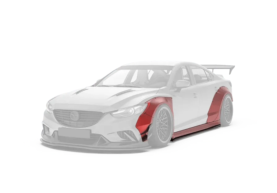 Mazda Mazda6 Sport Grand Touring Singature Carbon Edition & Sport Grand Touring Singature Carbon Edition 2014-2022 (suitable to be installed with ROBOT CRAFTASTMAN widebody kit) with Aftermarket Parts - Widebody Wheel Arches & Side Skirts & Side Skirts Extensions Carbon Fiber / FRP from Robot Craftsman