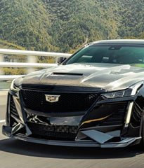 Cadillac CT5 CT5-V Sport Premium Luxury Base 2020 2021 2022 2023 2024 with Aftermarket Parts - "PRISM" Front Bumper & Front Lip Carbon Fiber / FRP from Robot Craftsman