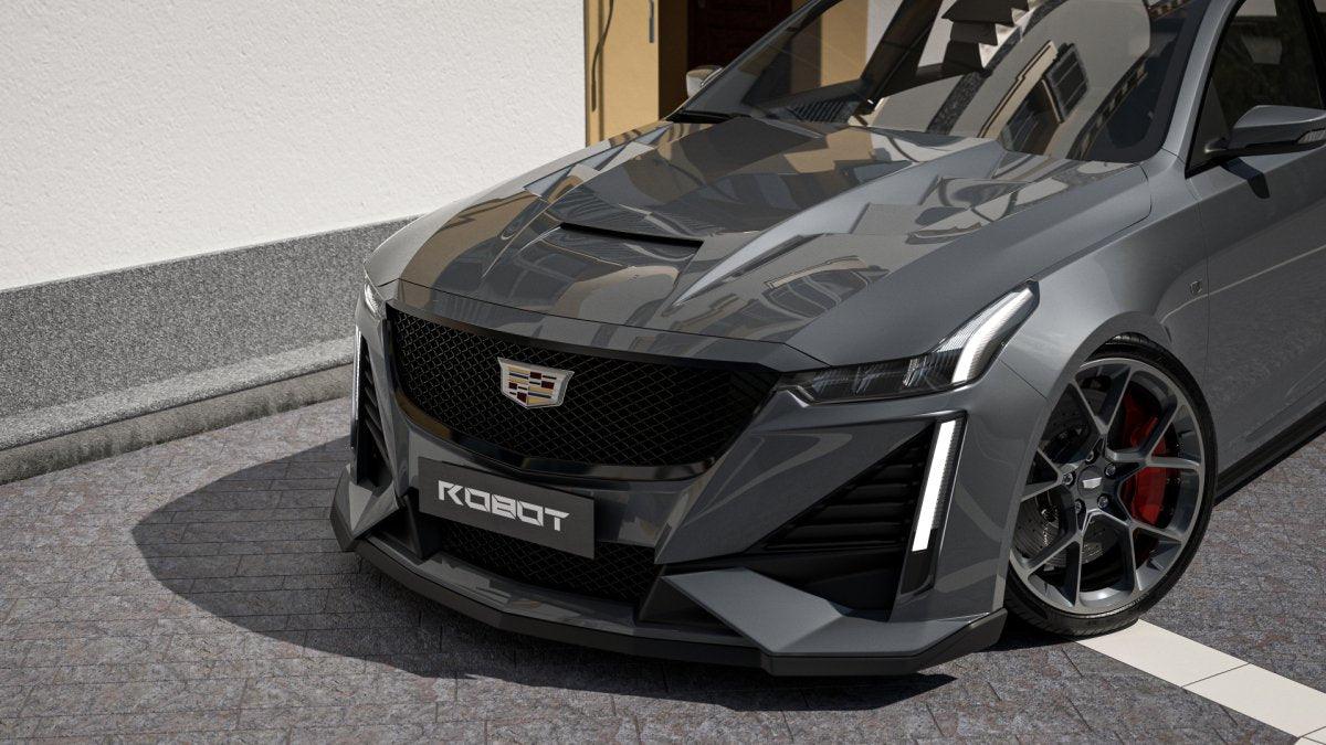 Cadillac CT5 CT5-V Blackwing Sport Premium Luxury Base 2020 2021 2022 2023 2024 with Aftermarket Parts - "PRISM" Hood Bonnet Carbon Fiber / FRP from Robot Craftsman