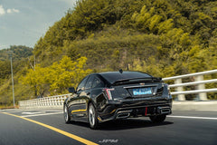 Cadillac CT5 CT5-V Blackwing Sport Premium Luxury Base 2020 2021 2022 2023 2024 with Aftermarket Parts - "PRISM" Rear Bumper & Diffuser Carbon Fiber / FRP from Robot Craftsman