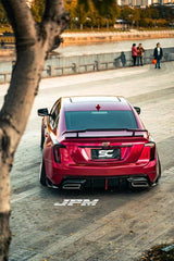 Cadillac CT5 CT5-V Blackwing Sport Premium Luxury Base 2020 2021 2022 2023 2024 with Aftermarket Parts - "PRISM" Rear Bumper & Diffuser Carbon Fiber / FRP from Robot Craftsman