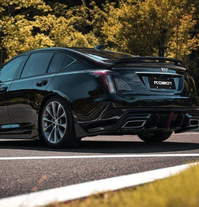 Cadillac CT5 CT5-V Blackwing Sport Premium Luxury Base 2020 2021 2022 2023 2024 with Aftermarket Parts - "PRISM" Rear Ducktail Spoiler Carbon Fiber / FRP from Robot Craftsman