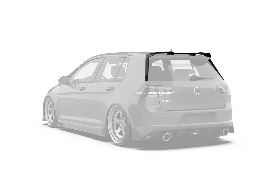 Volkswagen Golf Base MK7 MK7.5 2015 2016 2017 2018 2019 2020 2021 with Aftermarket Parts - Rear Roof Spoiler Carbon Fiber / FRP from Robot Craftsman