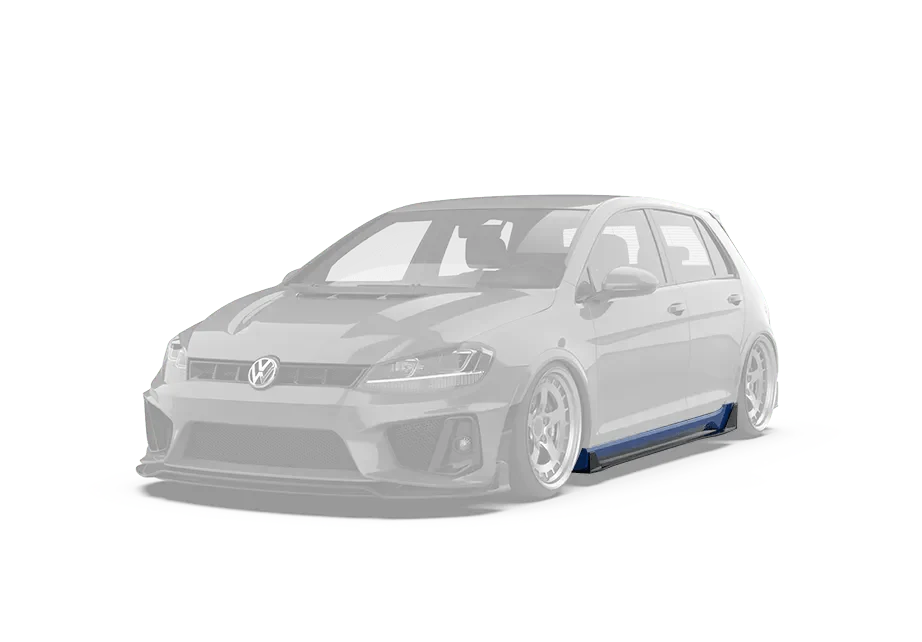 Volkswagen Golf R GTI Base MK7 MK7.5 2015 2016 2017 2018 2019 2020 2021 with Aftermarket Parts - Side Skirts & Side Skirts Extensions Carbon Fiber / FRP from Robot Craftsman