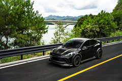 Tesla Model Y Performance AWD Long Range RWD Standard 2020 2021 2023 2024 with Aftermarket Parts - "CRYPTON" Hood Carbon Fiber / FRP from Robot Craftsman