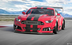 Ford Mustang Ecoboost V6 GT March1 Bullitt S550.1 S550.2 2015 2016 2017 2018 2019 2020 2021 2022 2023 (note: dual exhaust tips) with Aftermarket Parts - "STORM" Rear GT Wing Carbon Fiber / FRP from Robot Craftsman