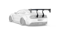 Ford Mustang Ecoboost V6 GT March1 Bullitt S550.1 S550.2 2015 2016 2017 2018 2019 2020 2021 2022 2023 (note: dual exhaust tips) with Aftermarket Parts - "STORM" Rear GT Wing Carbon Fiber / FRP from Robot Craftsman