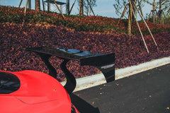 Ford Mustang Ecoboost V6 GT March1 Bullitt S550.1 S550.2 2015 2016 2017 2018 2019 2020 2021 2022 2023 (note: dual exhaust tips) with Aftermarket Parts - "STORM" Rear GT Wing Carbon Fiber / FRP from Robot Craftsman