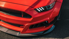 Ford Mustang Ecoboost V6 GT March1 Bullitt S550.1 S550.2 2015 2016 2017 2018 2019 2020 2021 2022 2023 with Aftermarket Parts - STORM Front Bumper Canards Carbon Fiber/FRP from Robot Craftsman