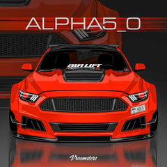 Ford Mustang Ecoboost V6 GT March1 Bullitt S550.1 S550.2 2015 2016 2017 2018 2019 2020 2021 2022 2023 with Aftermarket Parts - STORM Front Bumper Canards Carbon Fiber/FRP from Robot Craftsman