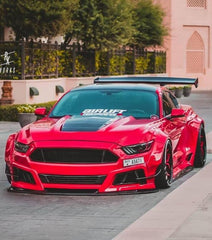 Ford Mustang Ecoboost V6 GT March1 Bullitt S550.1 S550.2 2015 2016 2017 2018 2019 2020 2021 2022 2023 with Aftermarket Parts - STORM Front Bumper Canards Carbon Fiber/FRP from Robot Craftsman