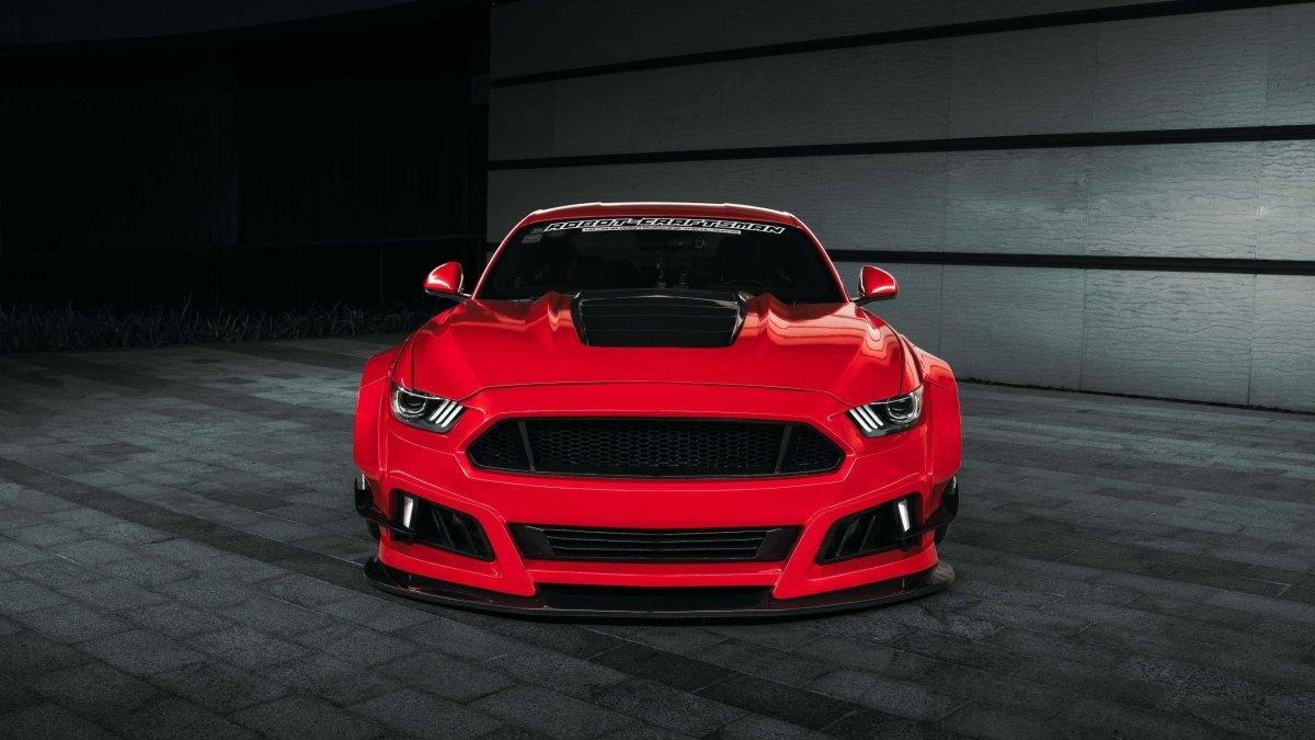 Ford Mustang Ecoboost V6 GT S550.1 2015 2016 2017 & Mustang Ecoboost V6 GT March1 Bullitt S550.1 S550.2 2015 2016 2017 2018 2019 2020 2021 2022 2023 & Mustang Ecoboost V6 GT March1 Bullitt S550.2 2018 2019 2020 2021 2022 2023 with Aftermarket Parts - STORM Widebody Front Bumper & Lip & Replacement Front Lip Only Carbon Fiber/FRP from Robot Craftsman