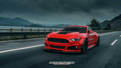 Ford Mustang Ecoboost V6 GT S550.1 2015 2016 2017 & Mustang Ecoboost V6 GT March1 Bullitt S550.1 S550.2 2015 2016 2017 2018 2019 2020 2021 2022 2023 & Mustang Ecoboost V6 GT March1 Bullitt S550.2 2018 2019 2020 2021 2022 2023 with Aftermarket Parts - STORM Widebody Front Bumper & Lip & Replacement Front Lip Only Carbon Fiber/FRP from Robot Craftsman